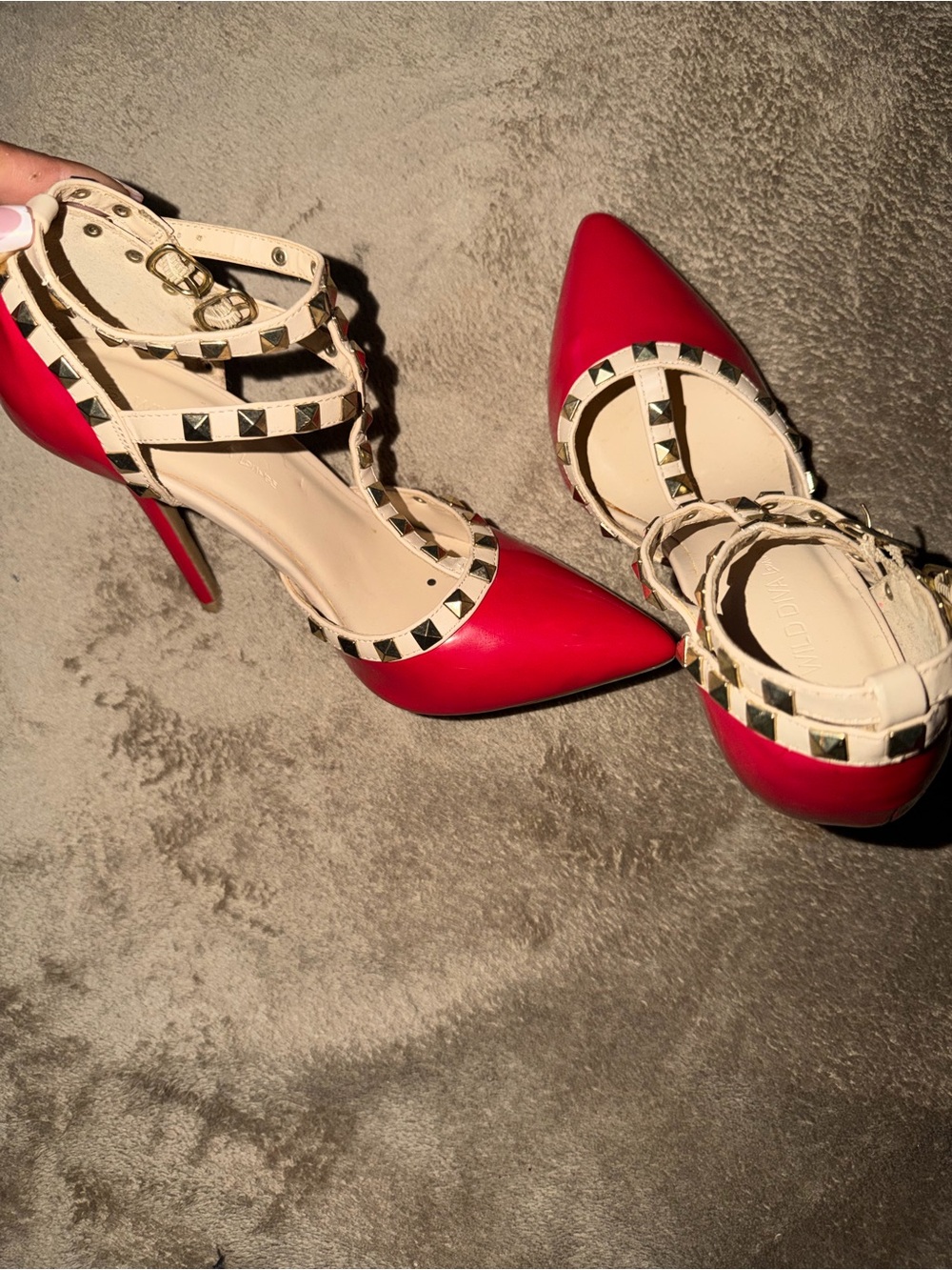 Red Studded pumps